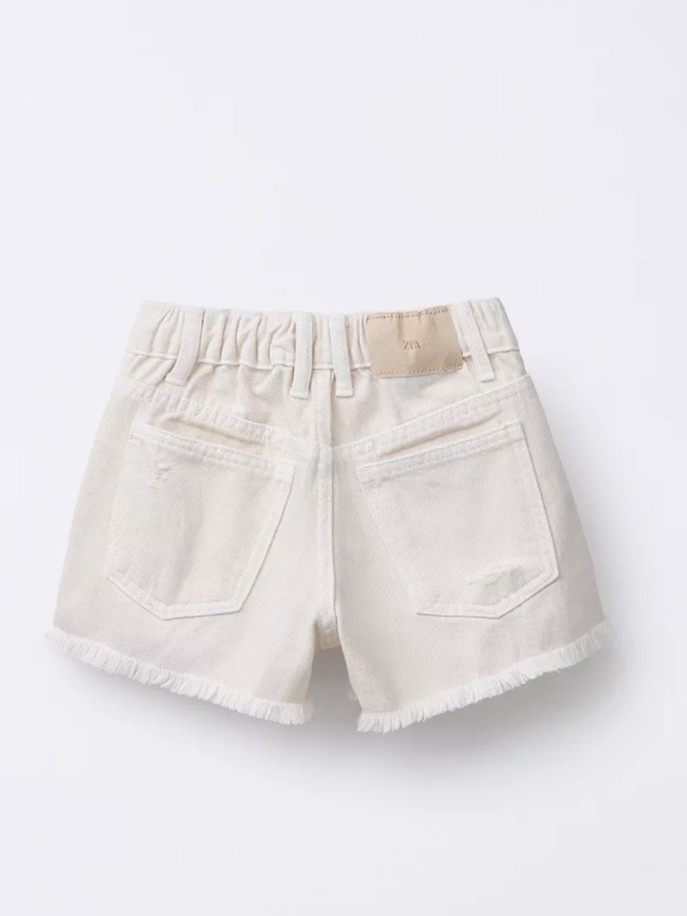 Zara kids Off-White Frayed Hem Denim Shorts - Picture 1 of 5